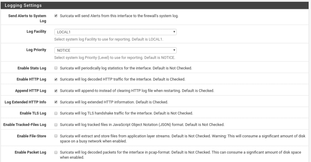 pfsense suricata configuracion reportes