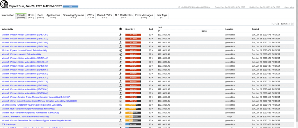 openvas reporte vulnerabilidades